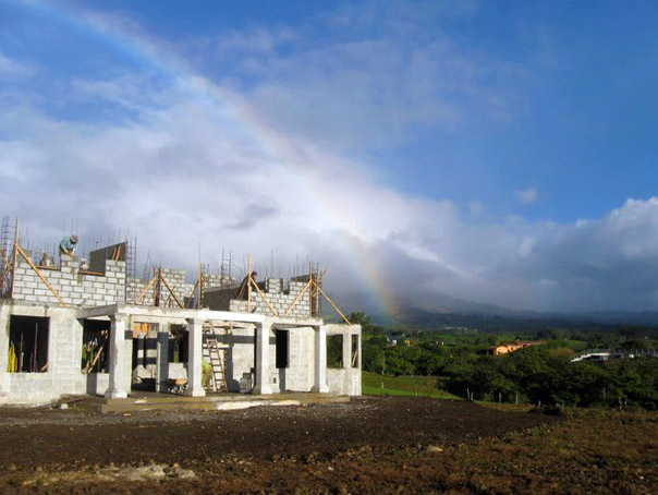 rainboe over construction site